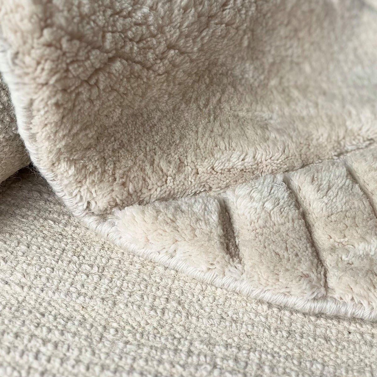 WOLLTEPPICH Oval Funky cremefarben 160 x 240 - Weiß, Textil (160/240cm) - Malagoon