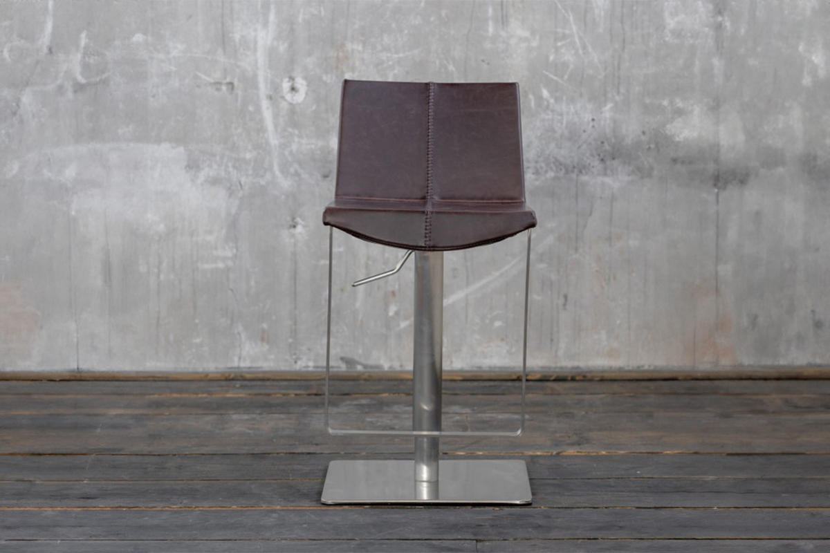BARHOCKER FES Dunkelbraun Kunstleder - Dunkelbraun, Leder (42/85/51cm) - KAWOLA