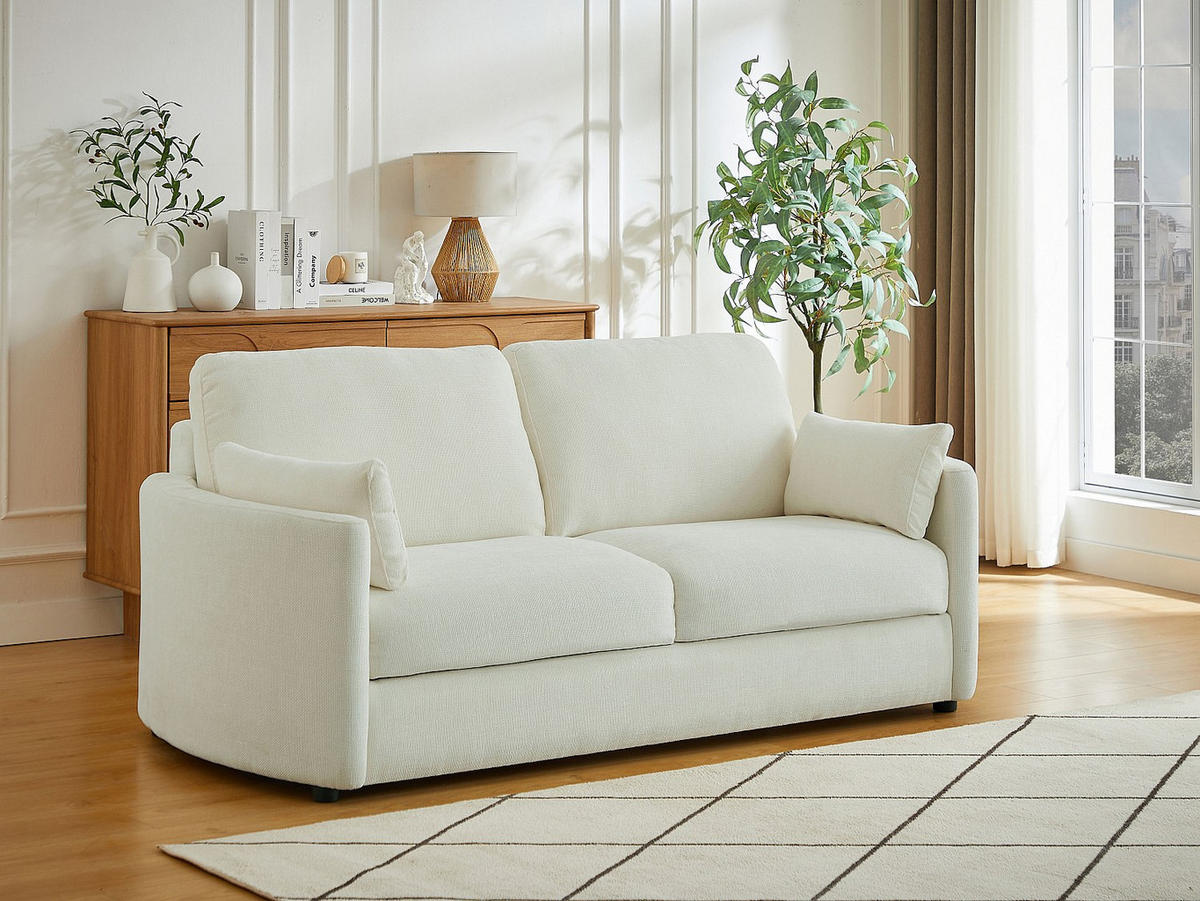 SCHLAFSOFA - 3 Personen - Stoff - Beige - - Beige, Textil (199/88/97cm) - Vente-Unique