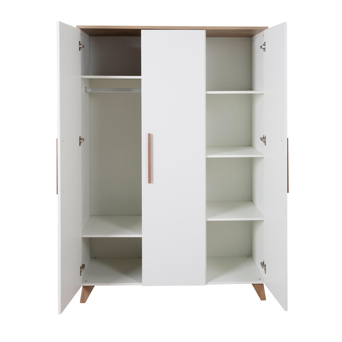 KLEIDERSCHRANK Ole - Weiß, Holzwerkstoff (118/190/52cm) - Roba