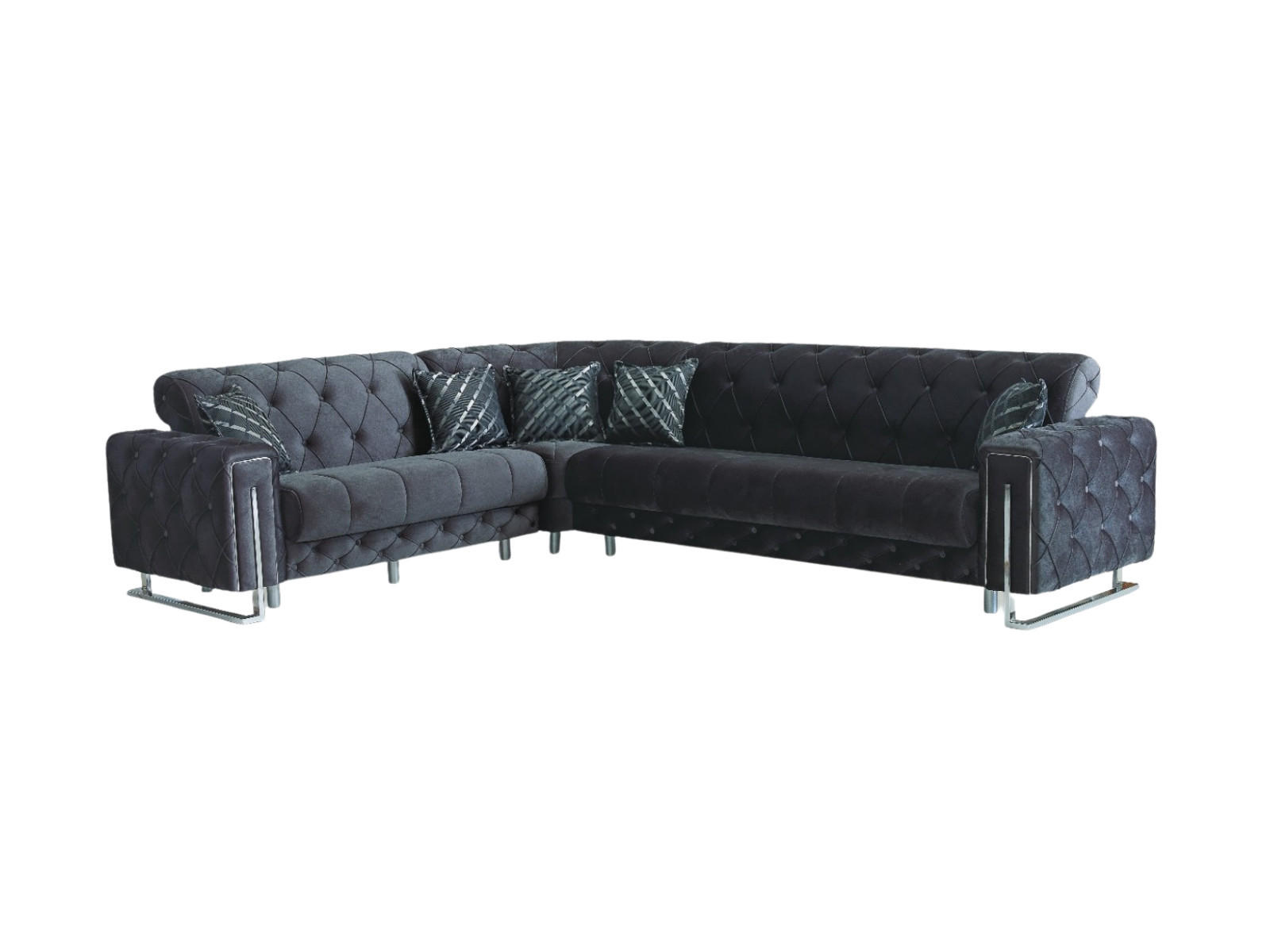 ECKSCHLAFSOFA Shimla Anthrazit - Schenkel gleich lang - Anthrazit, Holzwerkstoff/Kunststoff (310/310cm)