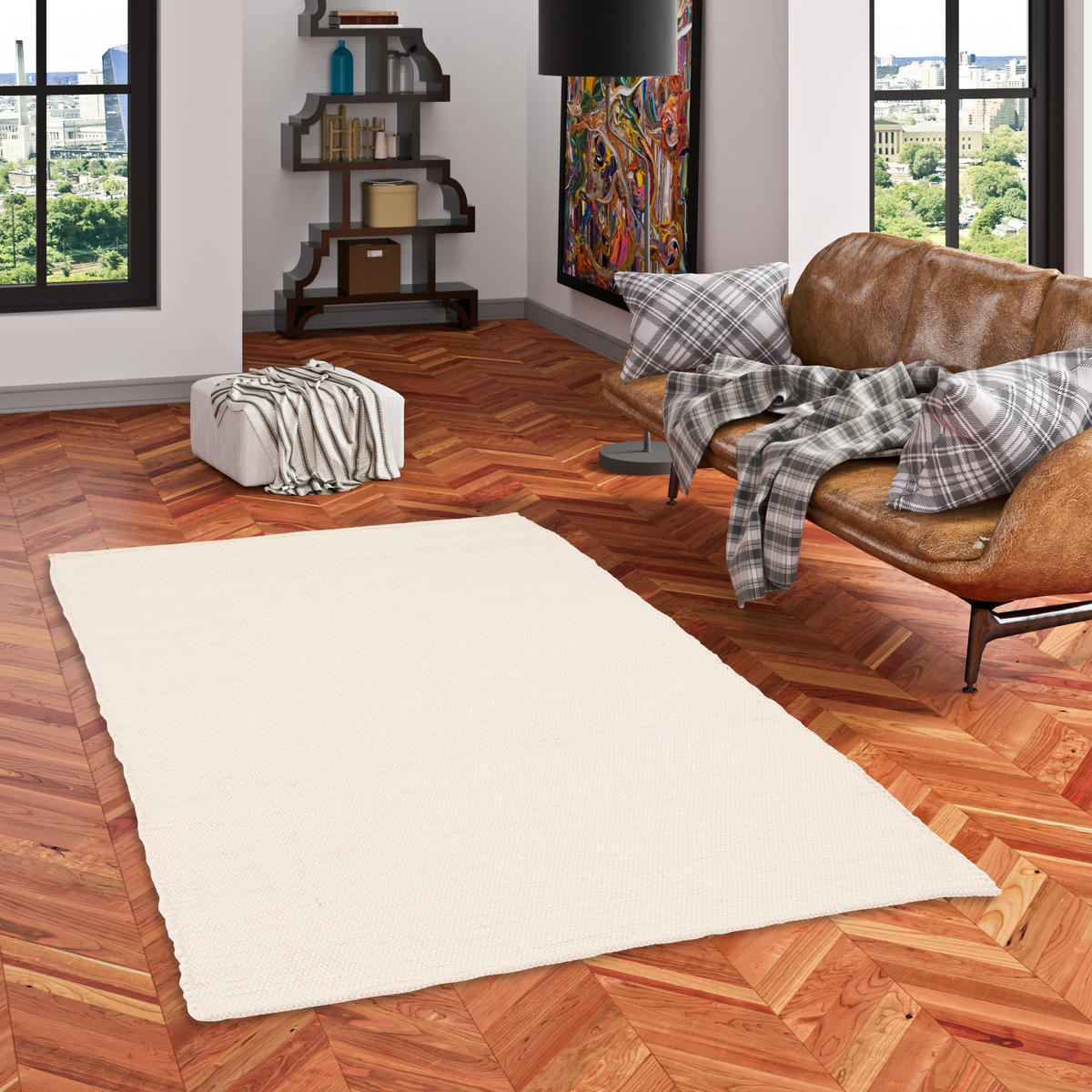 NATUR TEPPICH WOLLE ALASKA MELIERT - Ecru, Textil (160/230cm) - Pergamon