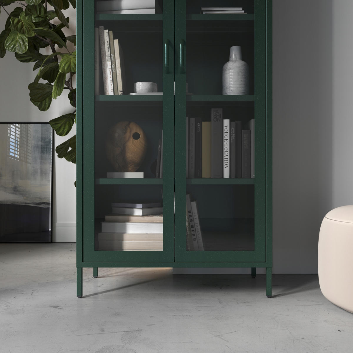 WOHNZIMMER Vitrine ANGELO Modern - Grün, Metall (80/185/45cm) - Jan Nowak