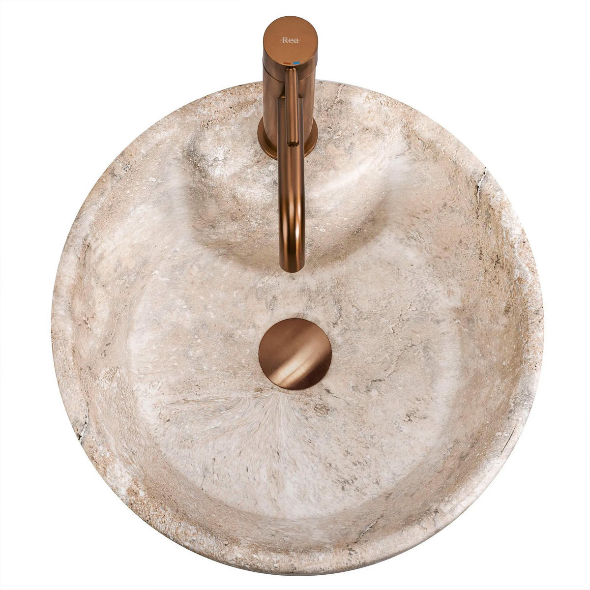 STANDWASCHBECKEN Rea Blanka Savana Matt - Beige, Keramik (40/85/40cm) - REA