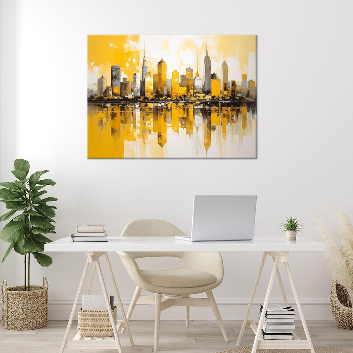 LEINWANDBILD Städte & Architektur 60x40cm - Gelb, Textil (60/40cm) - Feeby