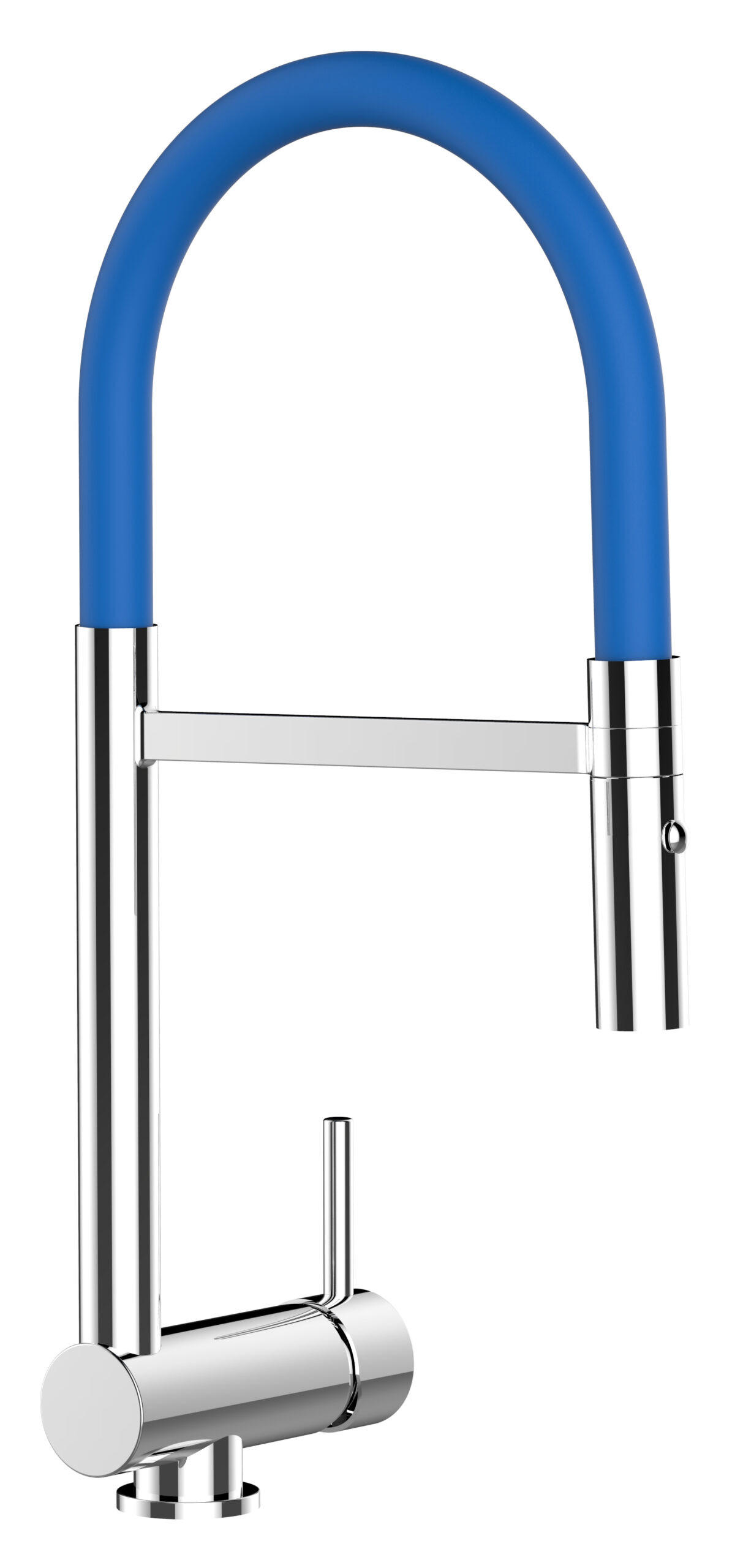 VORFENSTER-KÜCHENARMATUR, Umklappbar 6 CM, Verchromt und Blau, 2-Strahl-Brause - Blau, Metall (21.3/48.2/21.3cm) - VIZIO