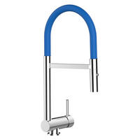 VORFENSTER-KÜCHENARMATUR, Umklappbar 6 CM, Verchromt und Blau, 2-Strahl-Brause - Blau, Metall (21.3/48.2/21.3cm) - VIZIO