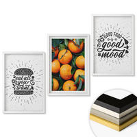 WANDBILDER 3er-Set - 40x60 cm Weißer Rahmen - Juicy Oranges Kitchen - Weiß, Kunststoff (40/60cm) - ArtPrintCave