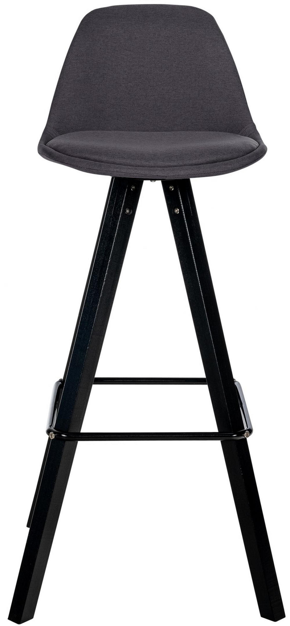 BARHOCKER Stoff Dunkelgrau - Dunkelgrau/Schwarz, Holz/Textil (38/99/44cm) - CLP