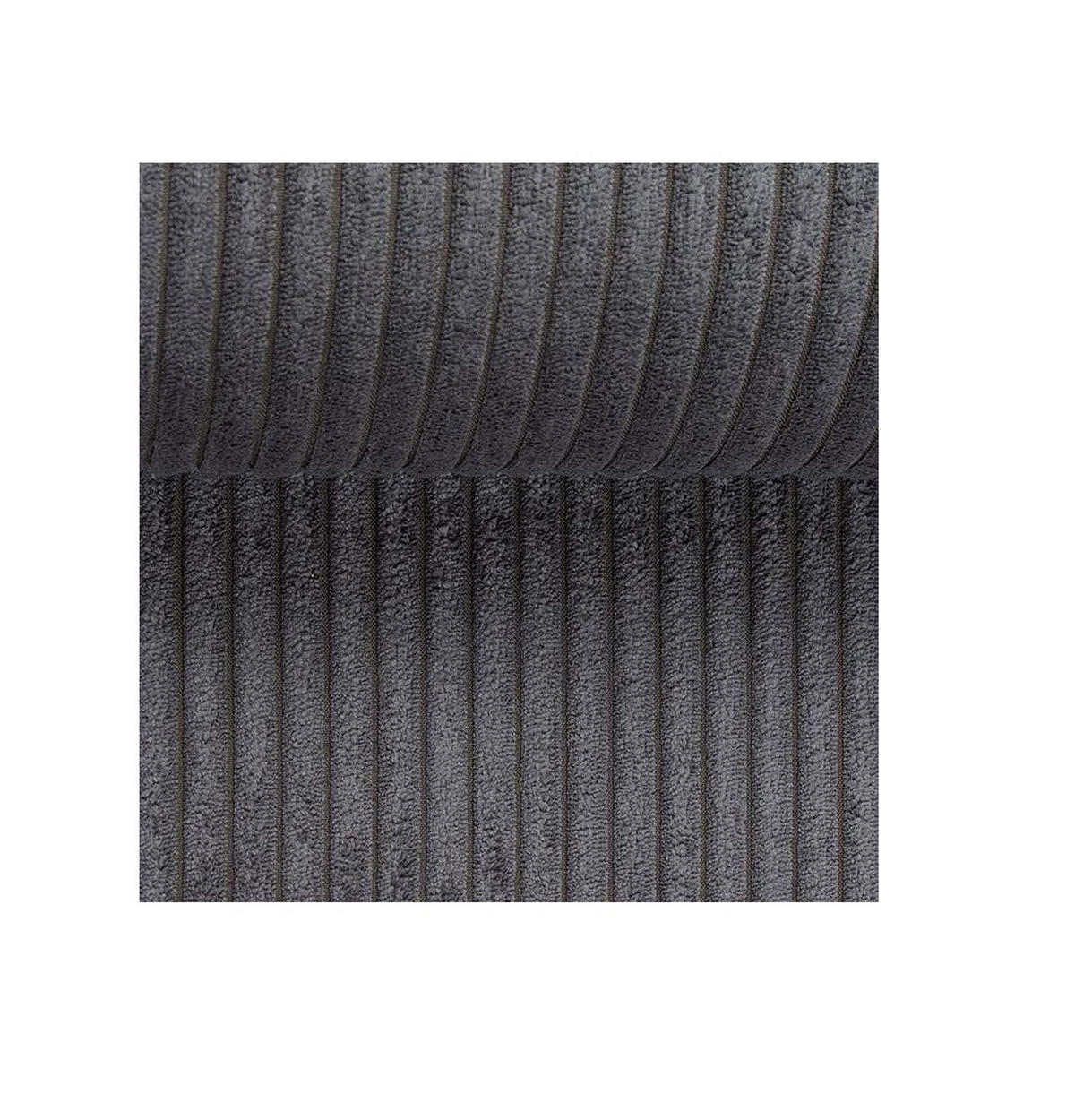 ECKSOFA Nova Grau Cord, Ottomane rechts - Schwarz/Grau, Holz/Kunststoff (262/176cm) - S-Style Möbel