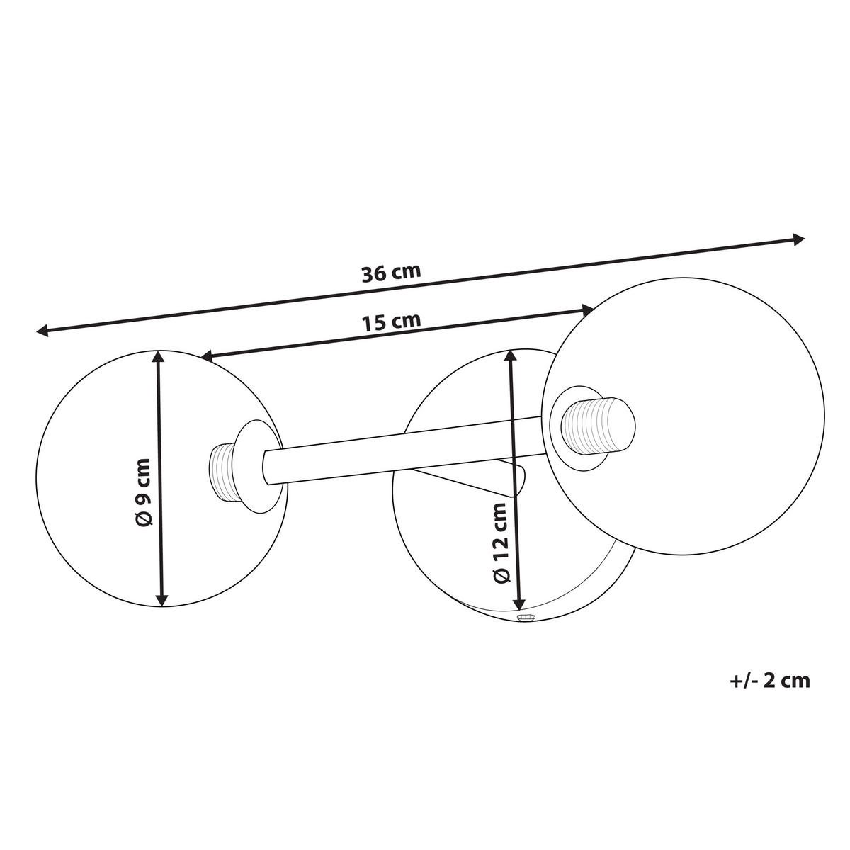 WANDLEUCHTE Ramis 36/12/12 cm - Goldfarben, Metall (12/12/12cm) - Beliani