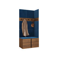 MOBILIER PENTRU HOL Orion I - albastru/culoare lemn de nuc, material plastic/compozit lemnos (84/186/46cm) - MIRJAN24