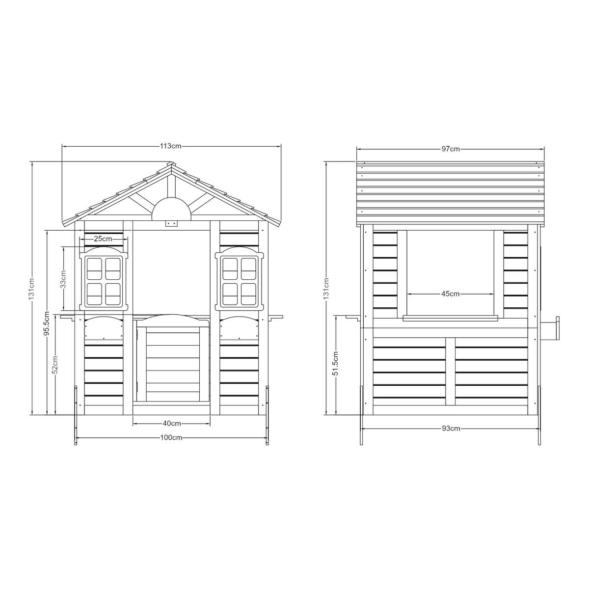 GARTENSPIELHAUS Acciano - Naturfarben/Grau, Holz (113/131/97cm) - casa.pro