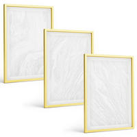 BILDER SET 3er Set - 40x60 cm Goldrahmen - Elegante Marmorstruktur - Goldfarben, Kunststoff (40/60cm) - TULUP