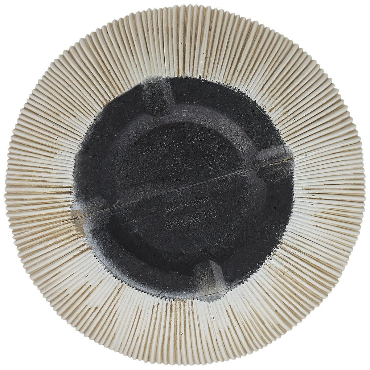 CVETLIČNI LONEC bež/bela okrogel 44/44/48 cm Chios - bela/bež, naravni materiali (48cm) - Beliani