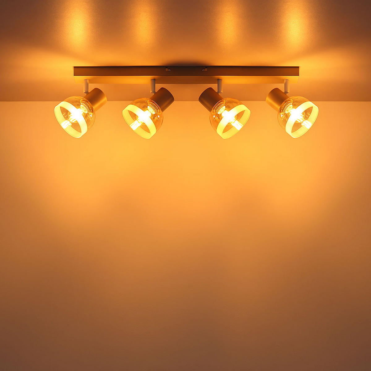 DECKEN SPOTS KAIRO - Bernsteinfarben, Glas (56/10/14cm) - Globo Lighting