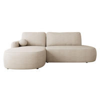 ECKSOFA Loridu O, Seite: Links - Sandfarben/Schwarz, Holz/Kunststoff (274/174cm) - MIRJAN24