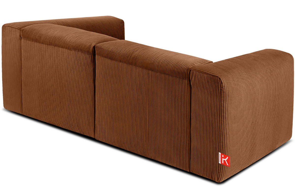 2-SITZER-MODULSOFA BUFFO mit extrem weicher und bequemer Sitzfläche, Kordstoff, ore - Orange, Textil (210/73/96cm) - KONSIMO®