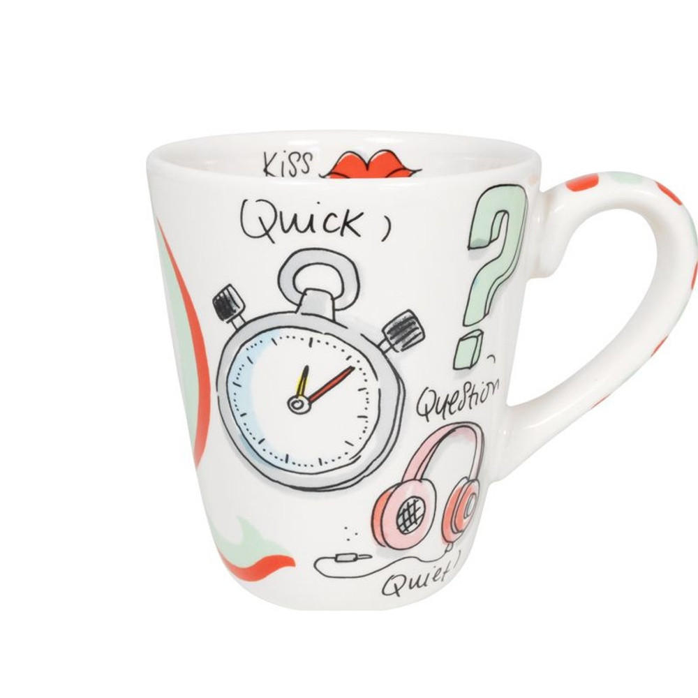 BECHER Love Letter Q in Bunt - 350 ml - Multicolor, Keramik (0.35L) - Blond Amsterdam