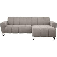 ECKSOFA Volare Mini ohne Schlaffunktion dunkelbeige rechts, Storm-Stoff - Beige/Schwarz, Textil/Metall (256/165cm) - Beautysofa