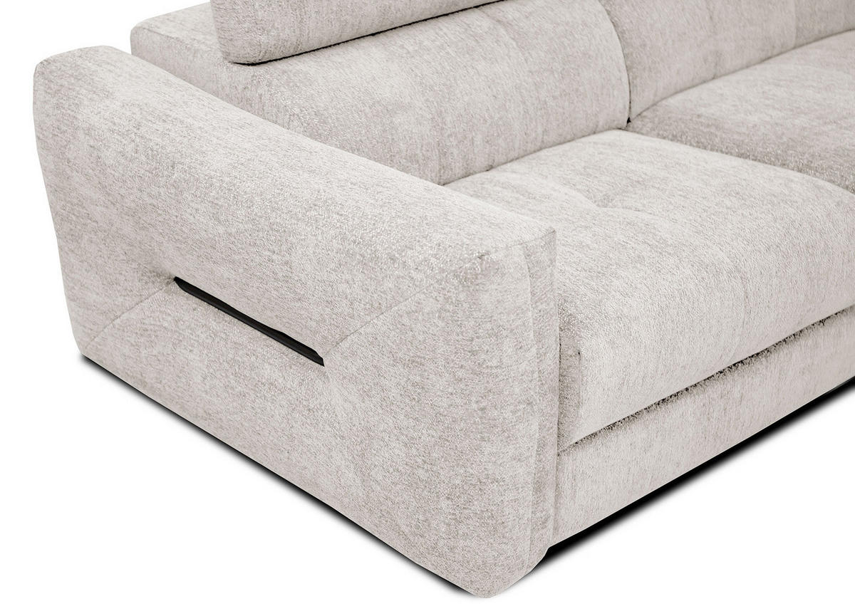 SOFA CALVERA 3-Sitzer, weiß - Schwarz/Weiß, Holzwerkstoff/Textil (204/79/106cm) - Courtois Laville