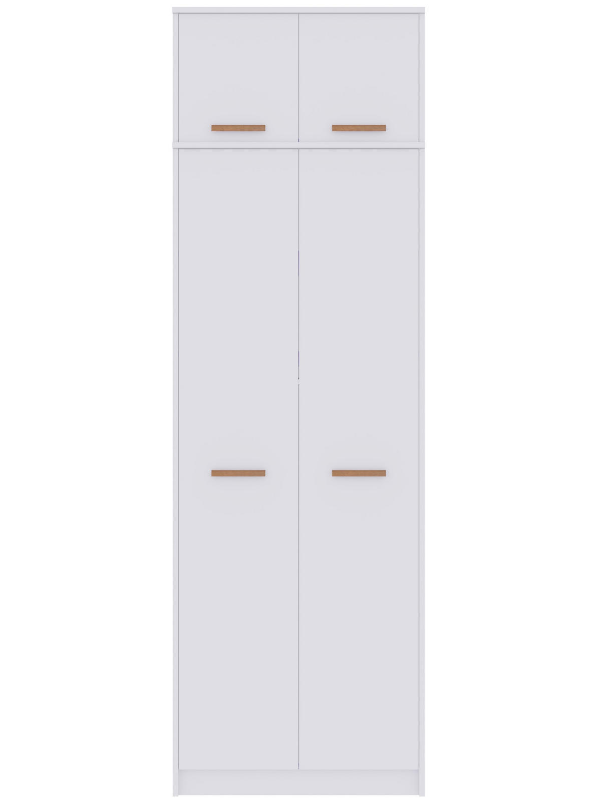 KLEIDERSCHRANK MIT AUFSATZ GRANT G13/G19 WEIß 75/235/54 - Weiß, Holzwerkstoff (75/235/54cm)
