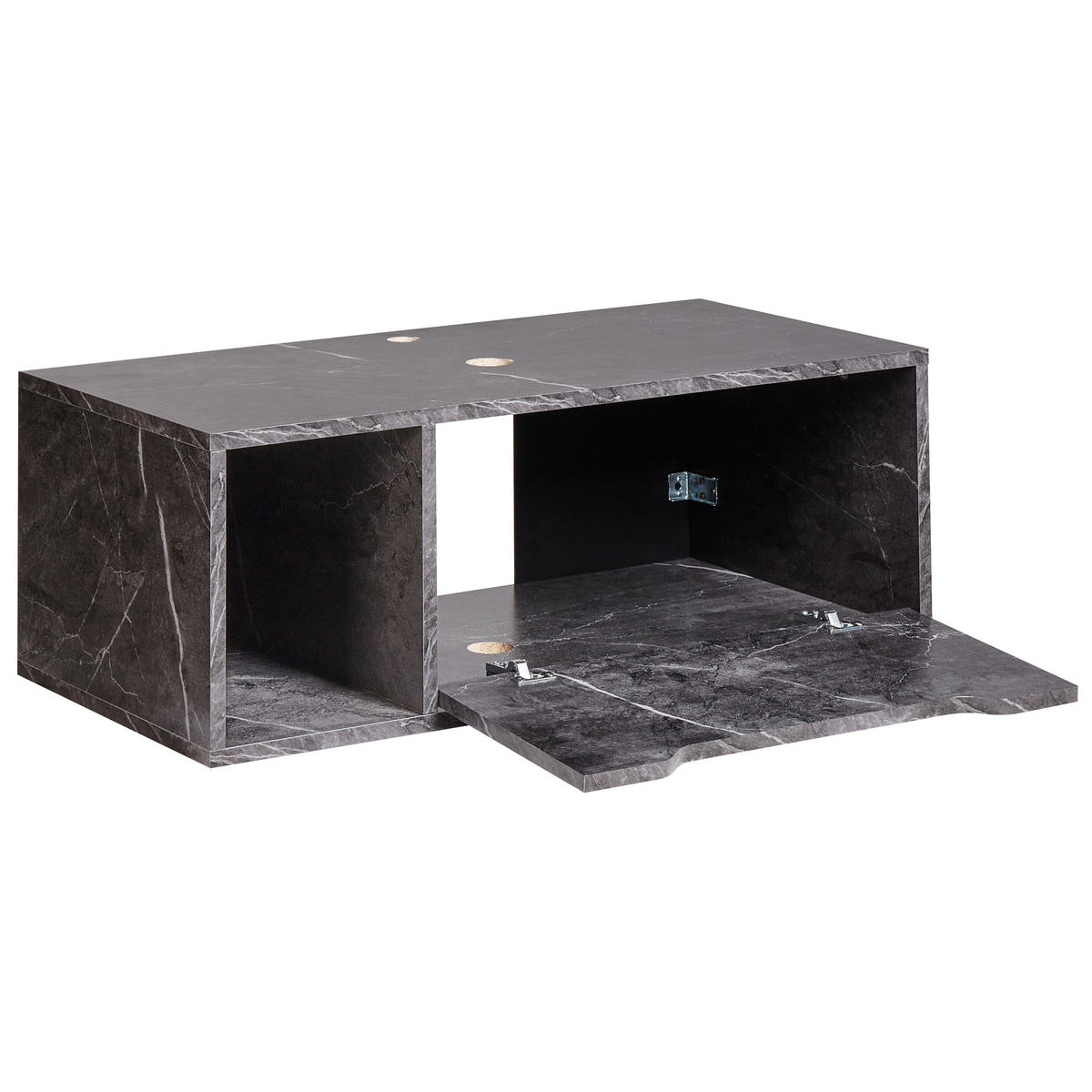 DULAP SUB LAVOAR montat pe perete 80 cm negru marmură Cascavel - negru, compozit lemnos (80/28/40cm) - Beliani