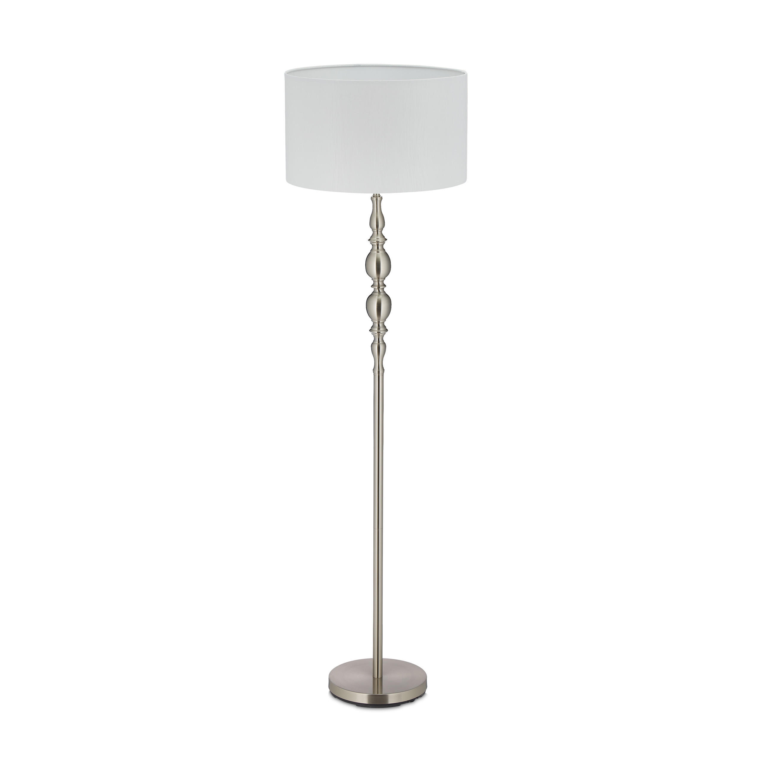 STEHLAMPE - Silberfarben, Kunststoff/Textil (43/43/155cm) - Relaxdays