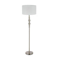 STEHLAMPE - Silberfarben, Kunststoff/Textil (43/43/155cm) - Relaxdays