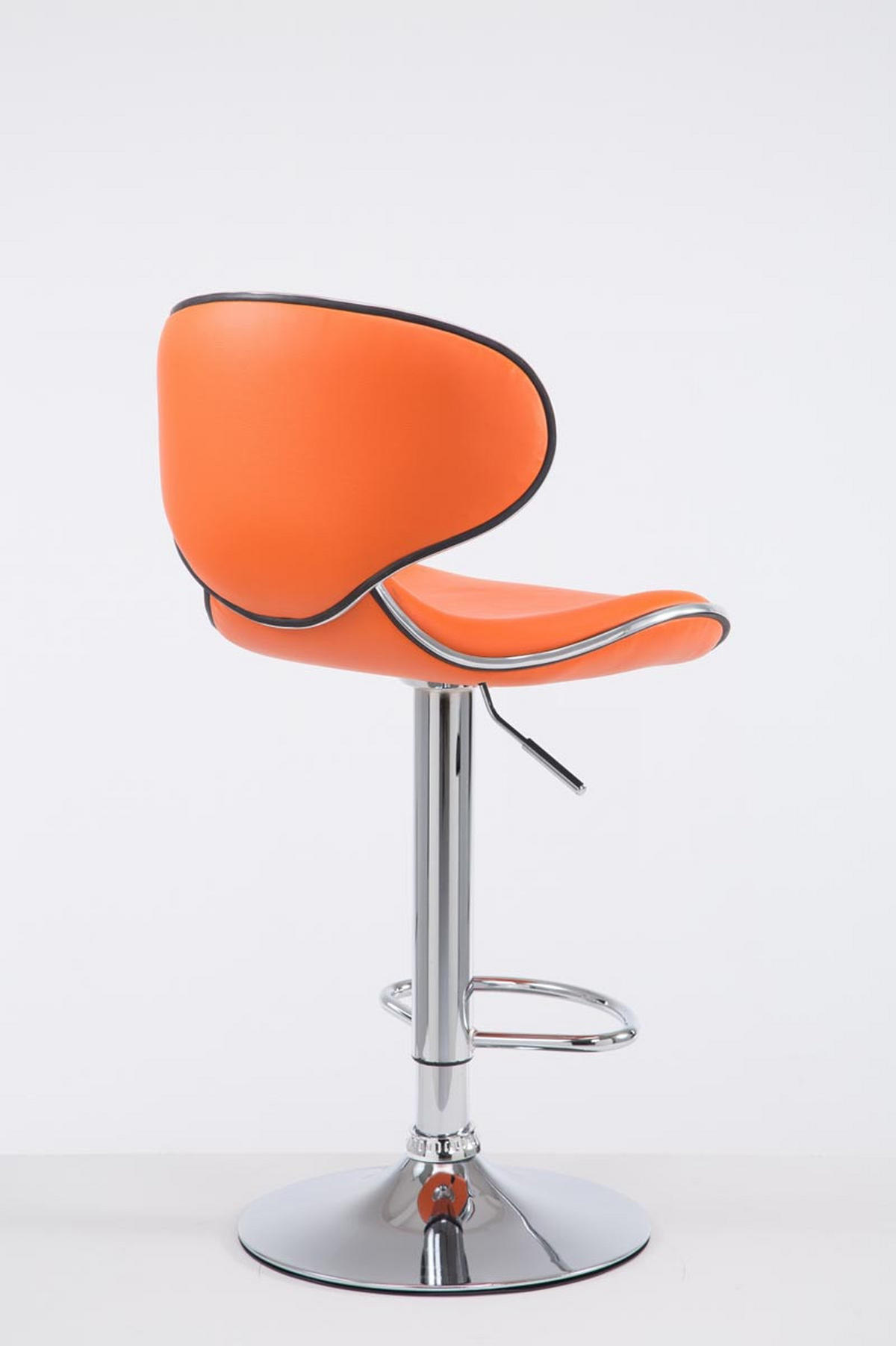 BARHOCKER Lederlook orange - Chromfarben/Orange, Textil/Metall (46/88/49cm) - CLP