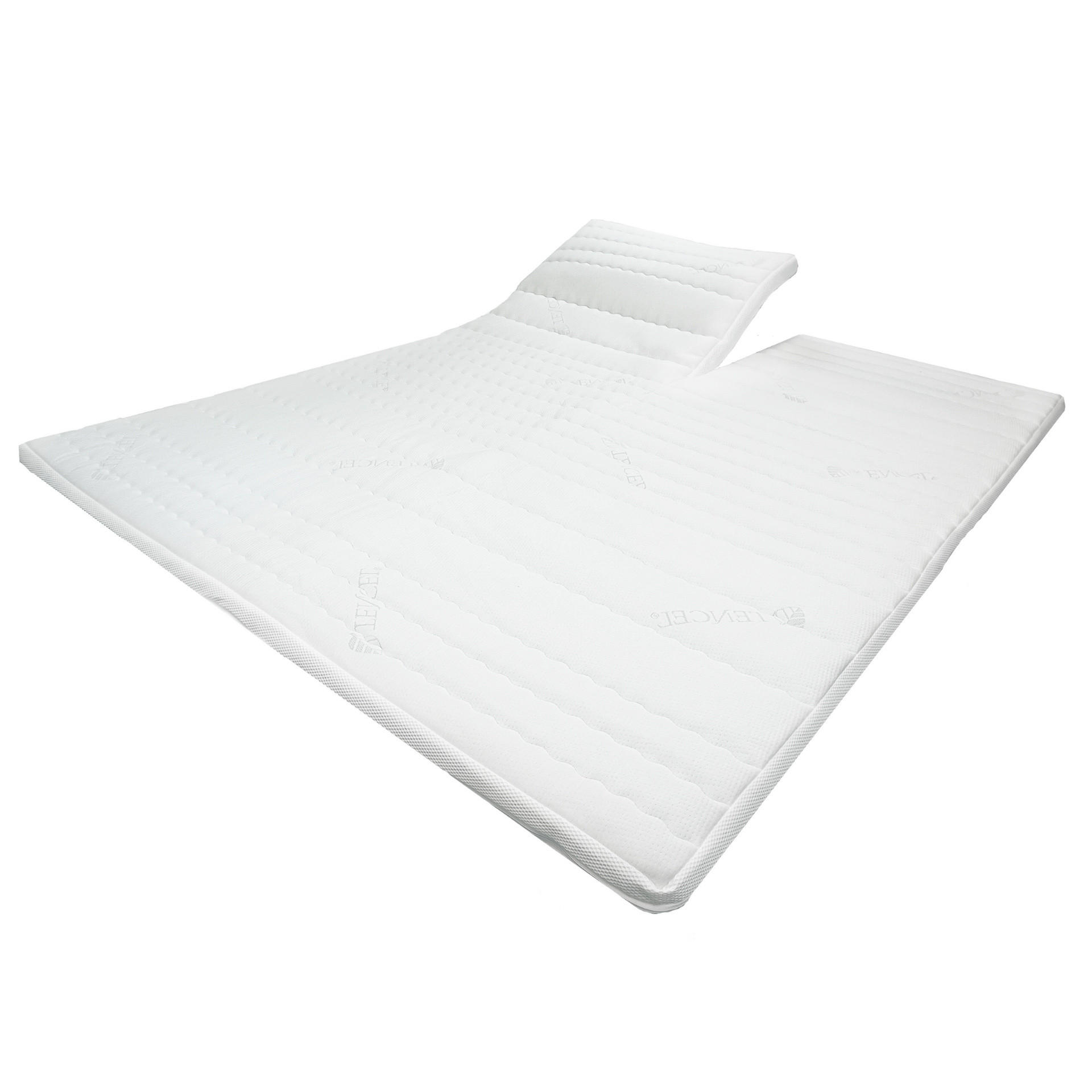 GELSCHAUM TOPPER 7-Zonen 160/200 cm - 8cm Höhe & Tencel Bezug - Weiß, Textil (160/200cm) - AM Qualitätsmatratzen