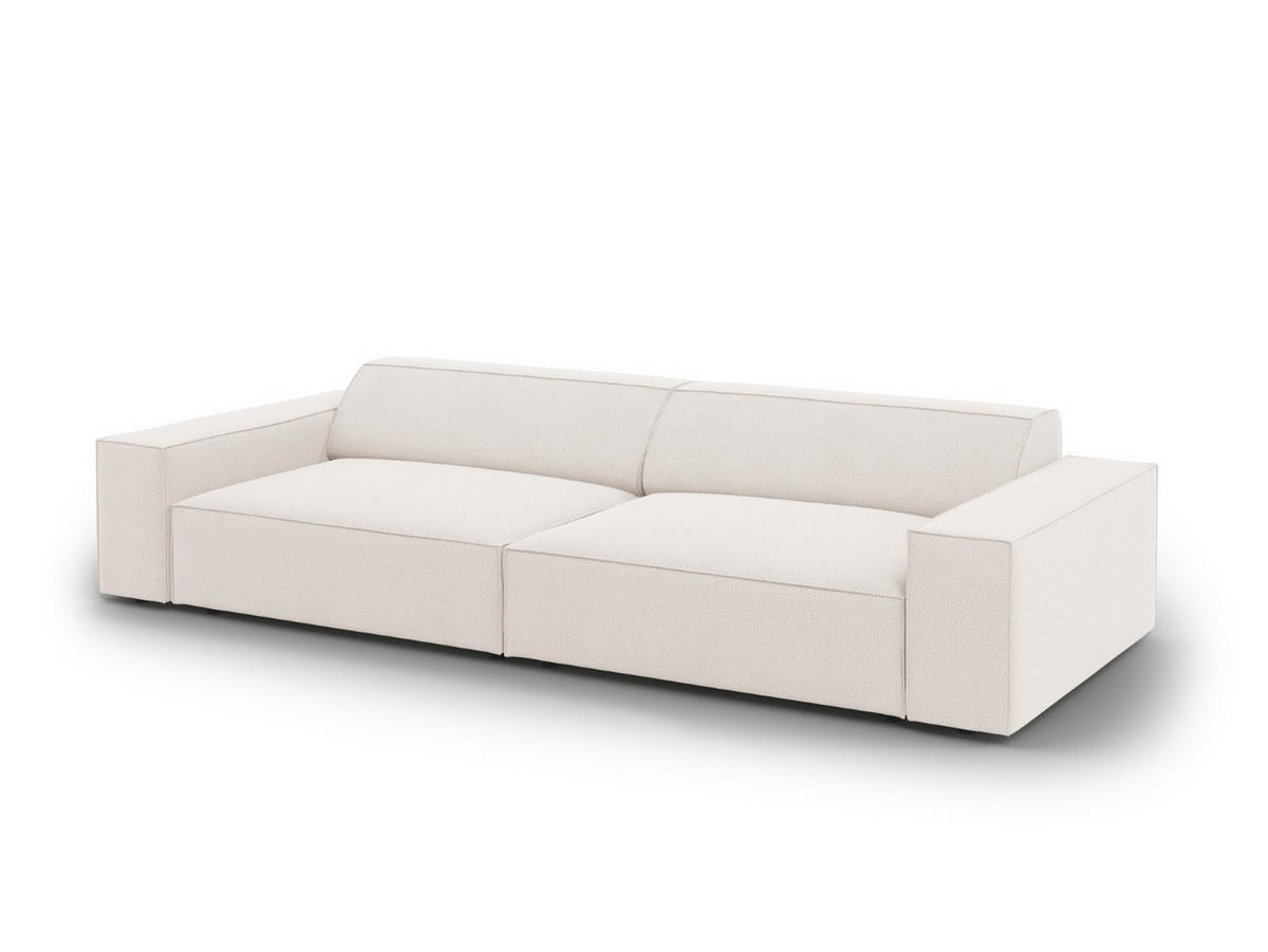 SOFA Jodie aus strukturiertem Stoff leichtes beige 4 Sitzplätze - Beige, Textil (102/70/244cm) - Micadoni