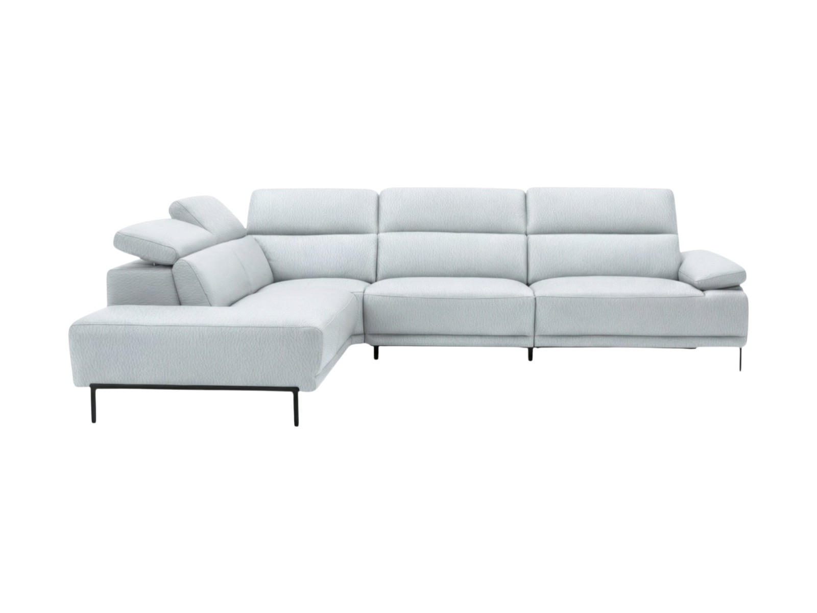 ECKSOFA Fiesta Echtleder Weiß - Weiß, Leder/Metall (220/282cm)