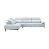 ECKSOFA Fiesta Echtleder Weiß - Weiß, Leder/Metall (220/282cm)