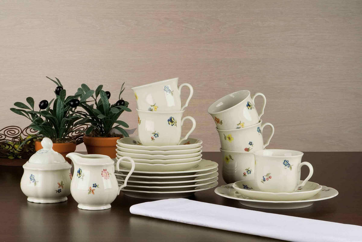 KAFFEESERVICE Marieluise Elfenbein Blütenmeer bunt 20er Set - Multicolor, Keramik (20.6/28.4/20.6cm) - Seltmann Weiden