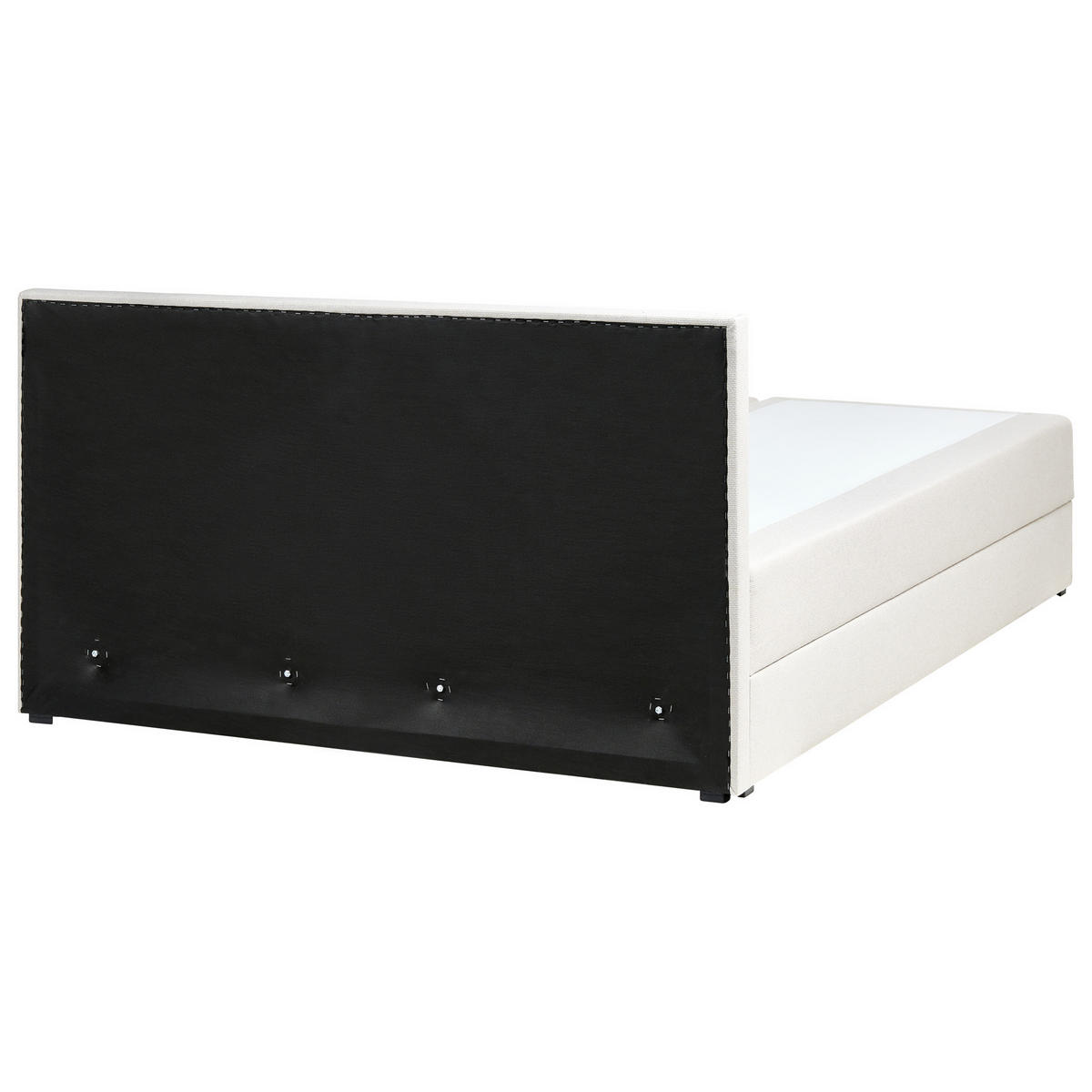 BOXSPRINGBETT mit Stauraum 160/200 cm Stoff Cremeweiß Baronet - Creme, Textil (160/200cm) - Beliani