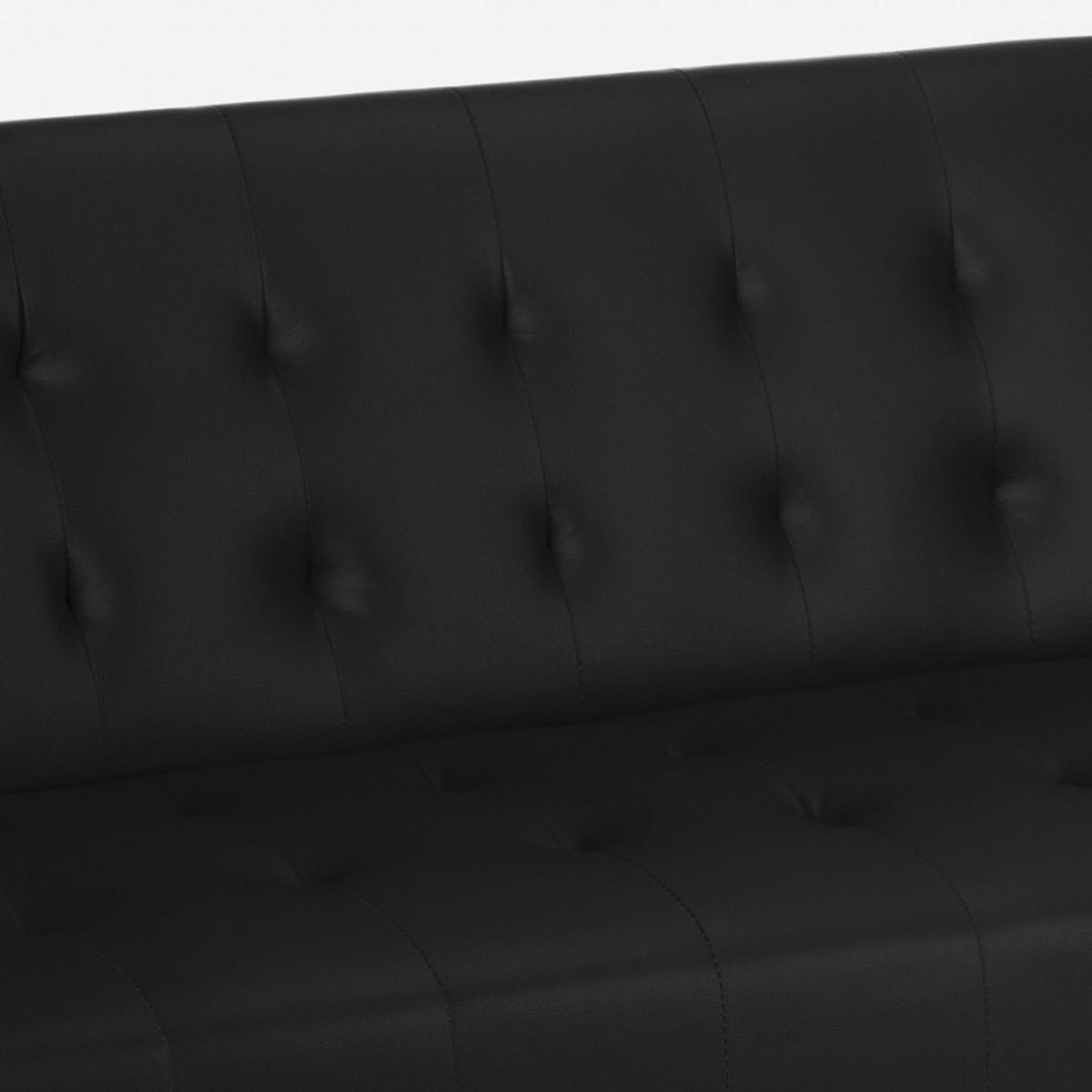 SOFABETT klappbar elly - Schwarz - Schwarz, Leder (180/70/64cm) - Pasmara