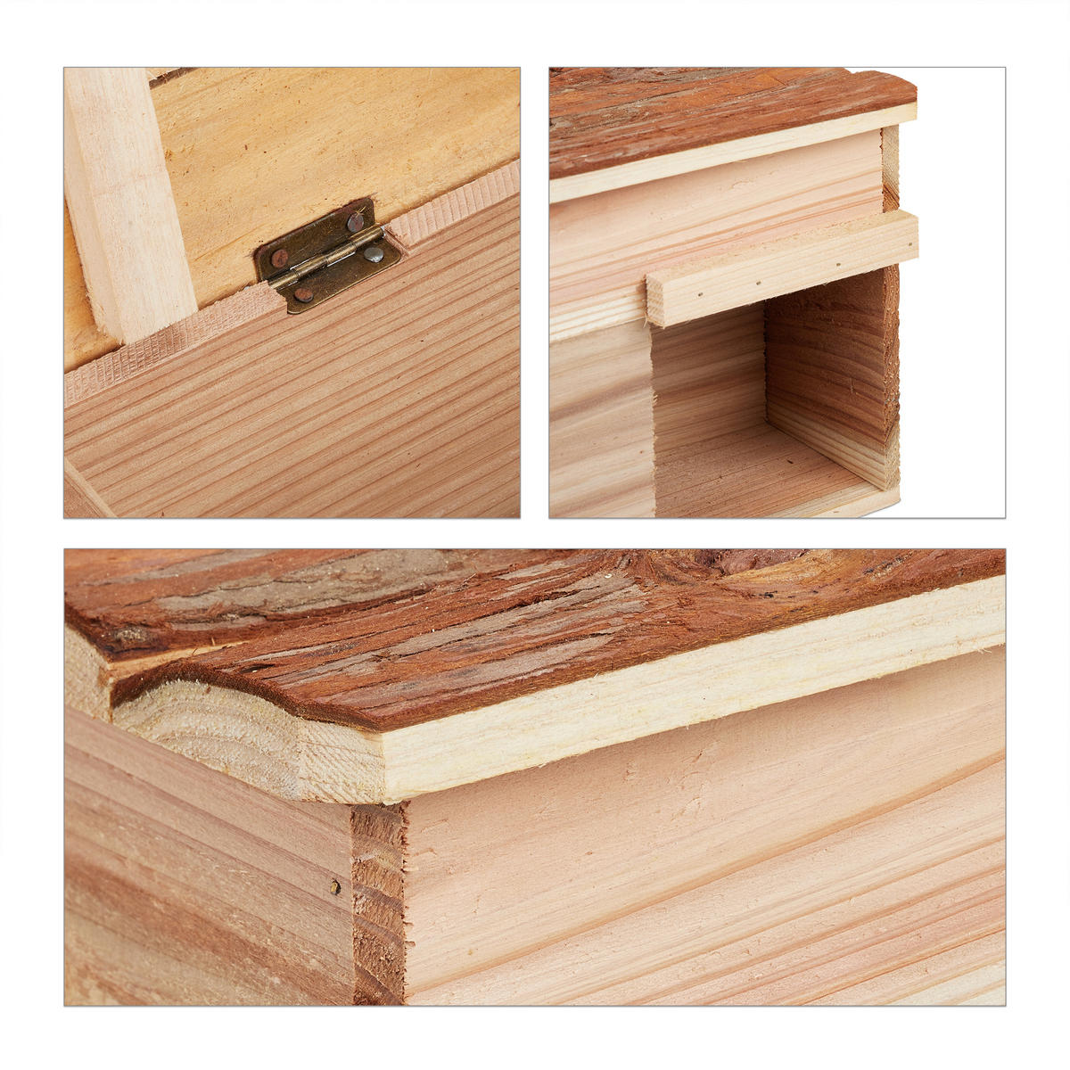 IGELHAUS - Hellbraun, Holz (40/21/30cm) - Relaxdays