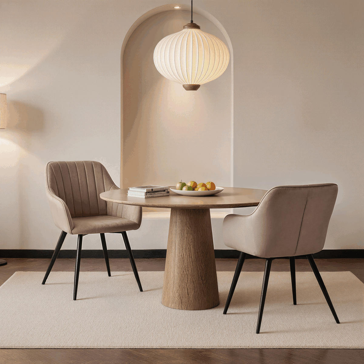 ARMLEHNSTUHL-SET 2 Stück in Samt(YZ5) - Braun, Textil (48/81/63cm) - HOMAVO