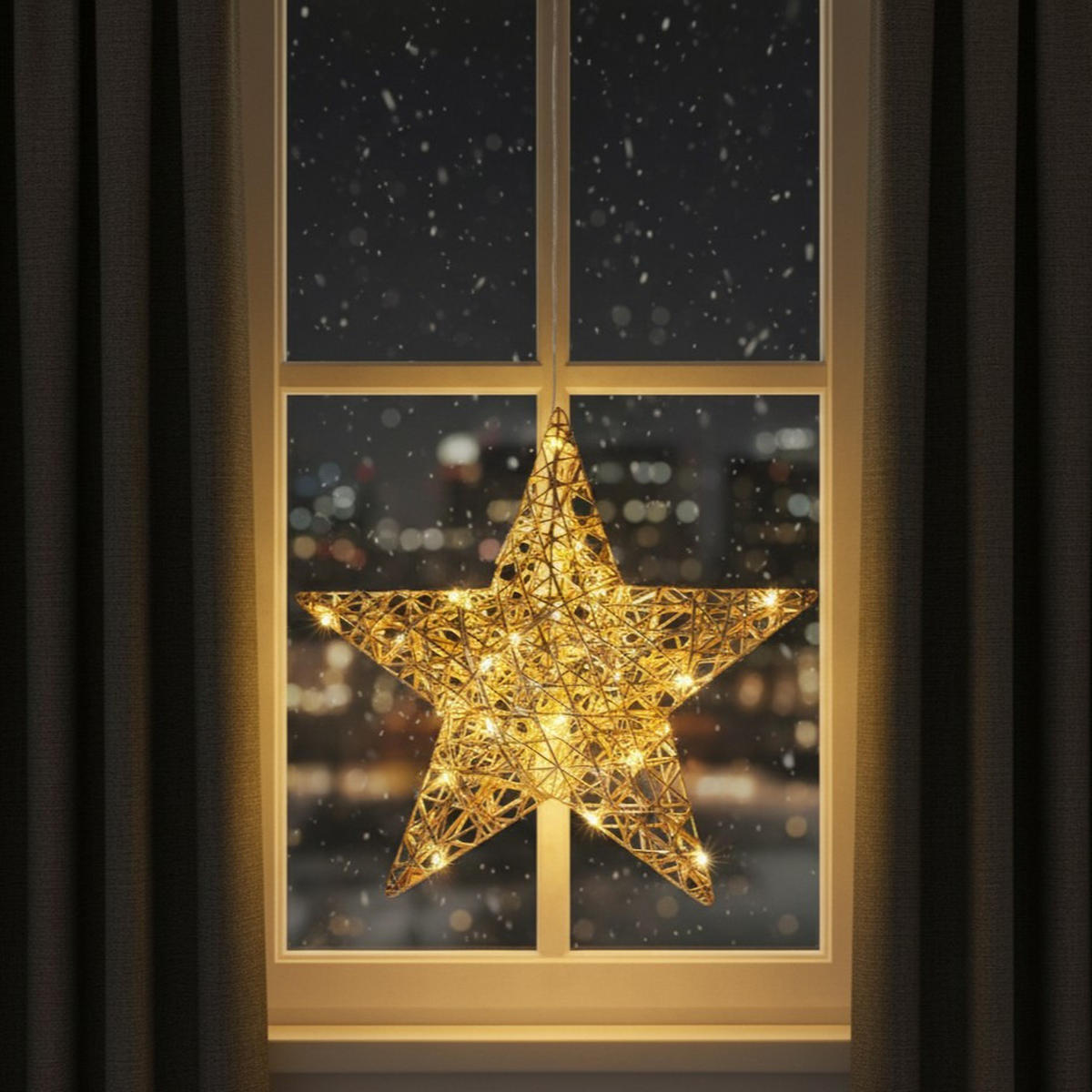 WEIHNACHTSDEKO LED-Stern 30 cm - Goldfarben, Metall (9/40/40cm) - Home Styling Collection
