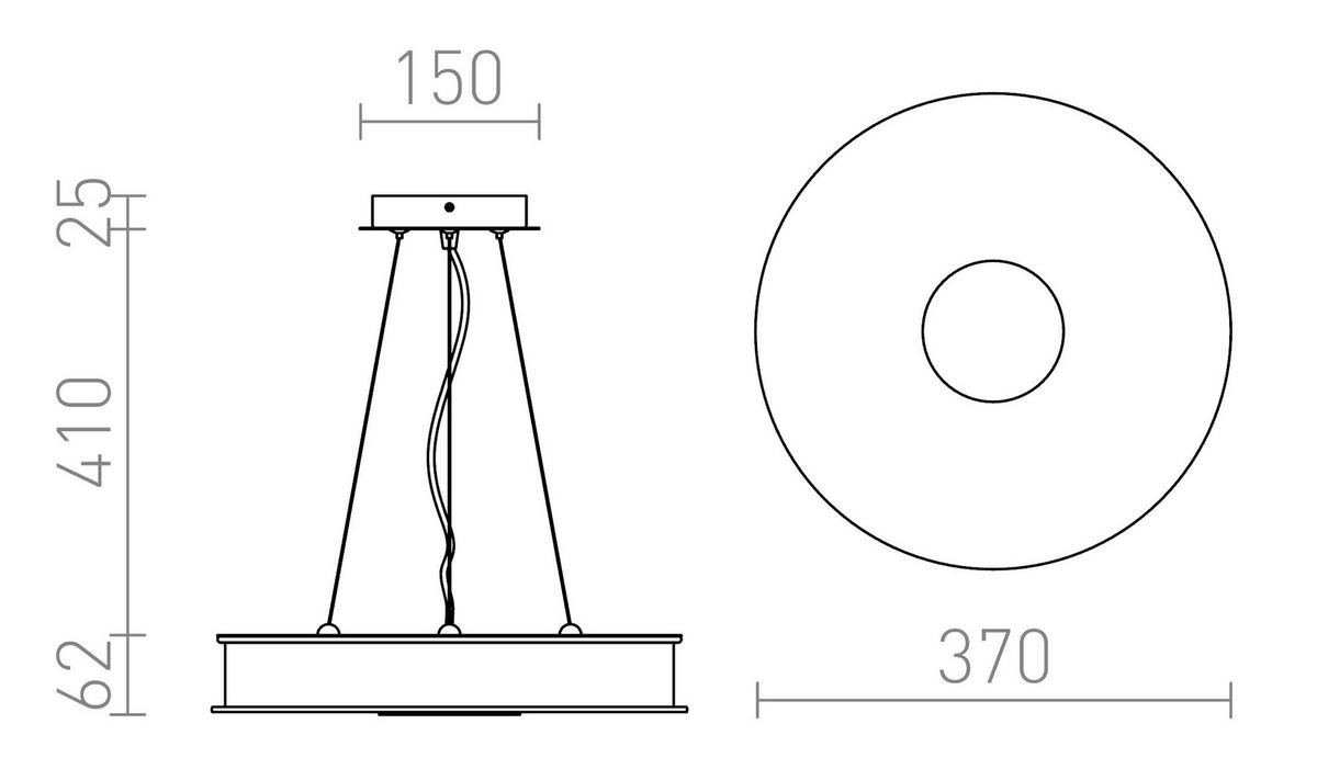 PENDELLEUCHTE ASTERI LED Glas satiniert 35 W - Chromfarben, Metall (30/30/120cm) - Rendl