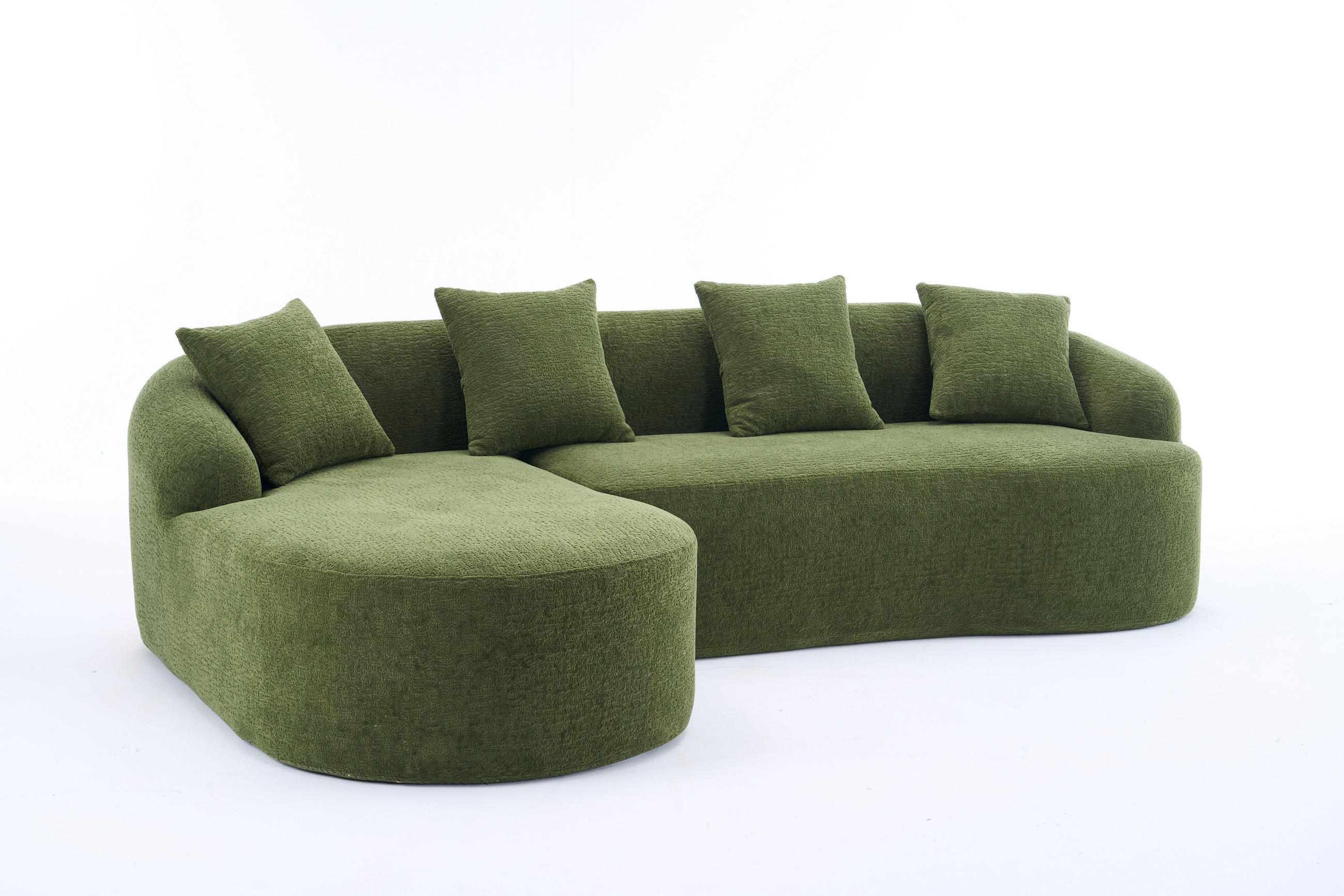 ECKSOFA 243/150/67 cm Grün Chenille - Grün, Textil (243/150cm) - Oxeza