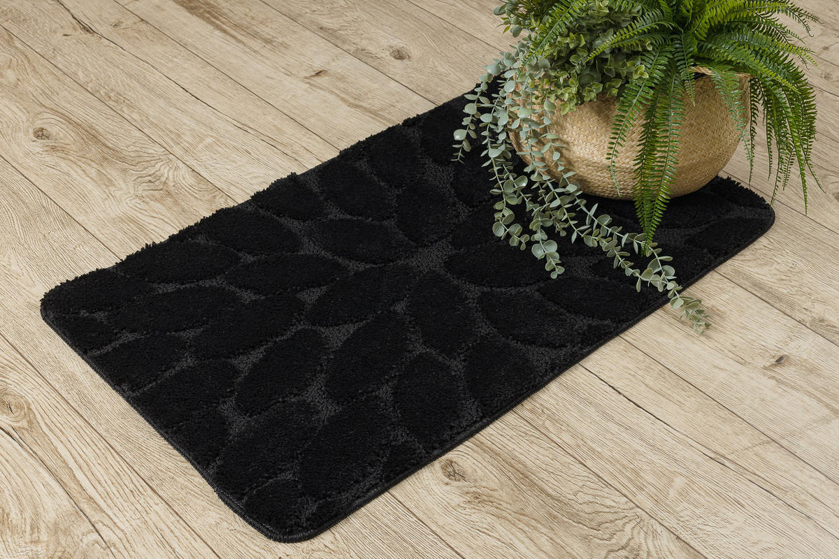 BADLÄUFER SUPREME STONES, 60/100 cm - Schwarz, Textil (60/100cm) - rugsX