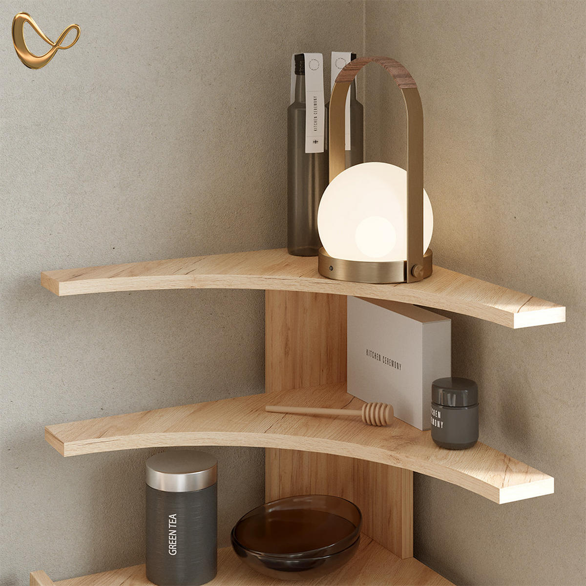 ECKREGAL Tiberio Sandeiche 43.5 x 37 cm - Sonoma Eiche, Holzwerkstoff (43.5/37/43.5cm) - Livinity®