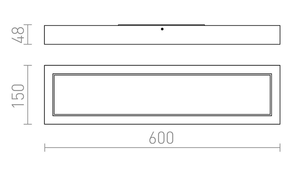 DECKENLEUCHTE STRUCTURAL LED 60x15 Weiß 22 W - Weiß, Metall (60/15/5cm) - Rendl