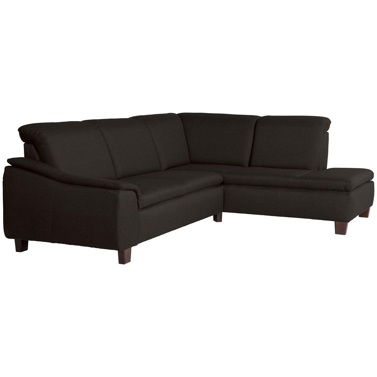 ECKSOFA mit Ottomane rechts Kaylil Flachgewebe schoko - Mokka, Kunststoff (187/247cm) - 58aufmkessel