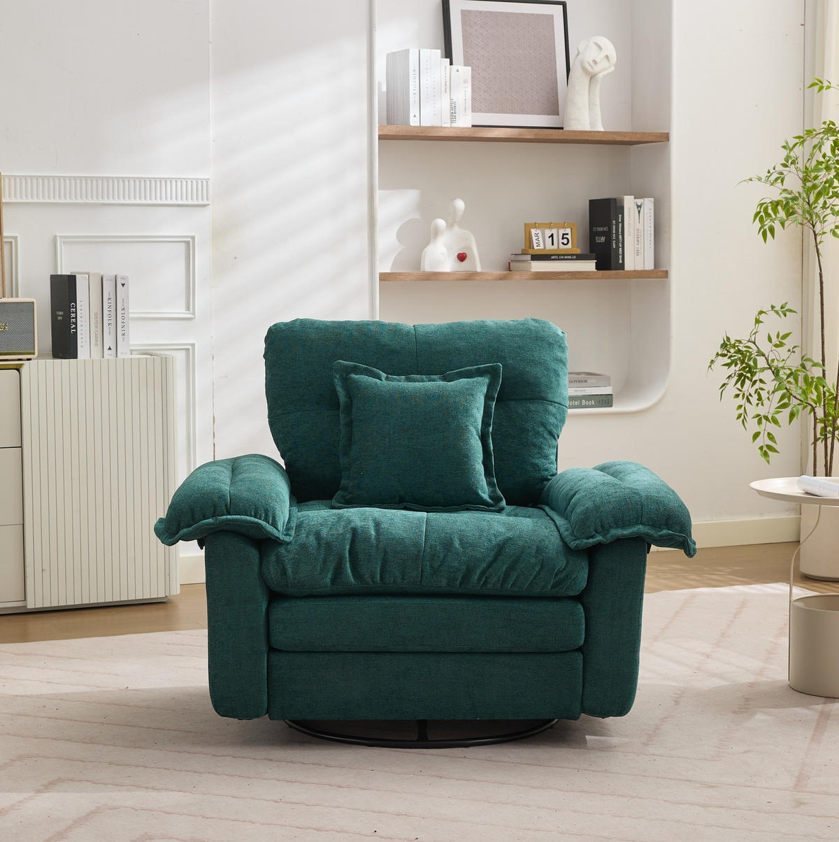 SESSEL 116/84/96 cm Grün aus Polsterung mit 360°-Drehfunktion - Grün, Textil (84/96/116cm) - OKMYHOME