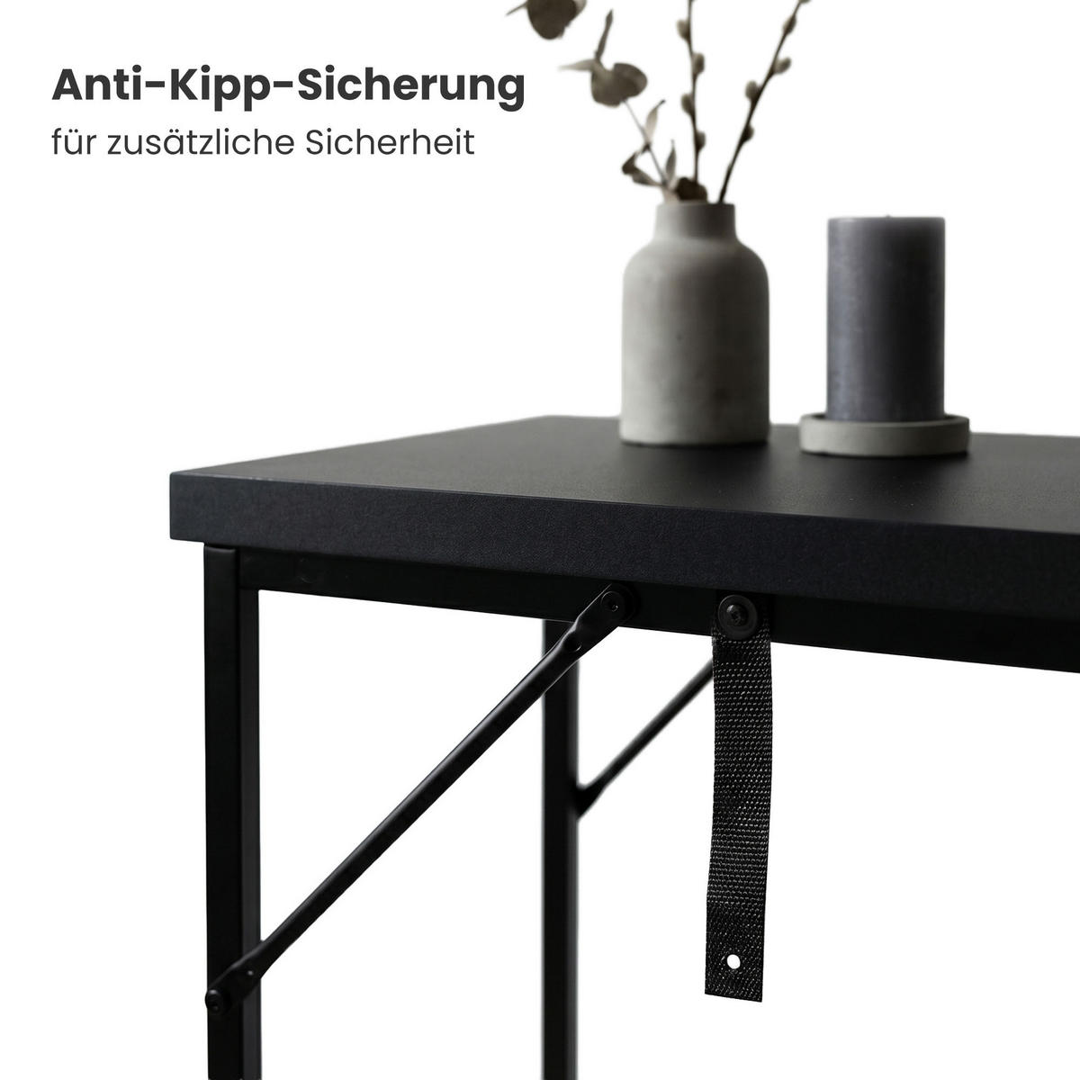 KONSOLENTISCH ORIGO 90 cm Schwarz - Schwarz, Holzwerkstoff (35/90/75cm) - Akord