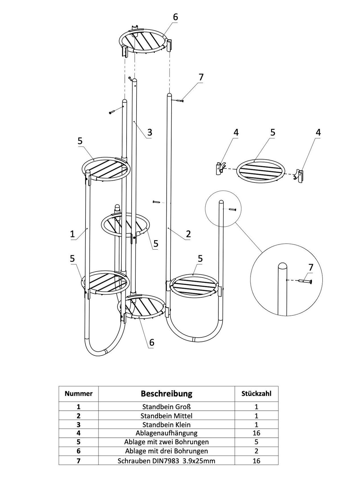 BLUMENTREPPE Metall Weiß 52/52/101 cm - Weiß, Metall (52/101/52cm) - DanDiBo