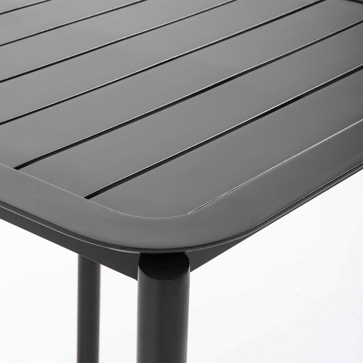 GARTENTISCH quadratisch, Schwarz - Schwarz, Metall (70/70/75cm) - Oviala